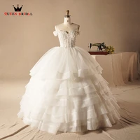 vintage wedding dresses ball gown cap sleeve ruffle lace pearls luxury bridal wedding gowns 2021 new design custom made yh08