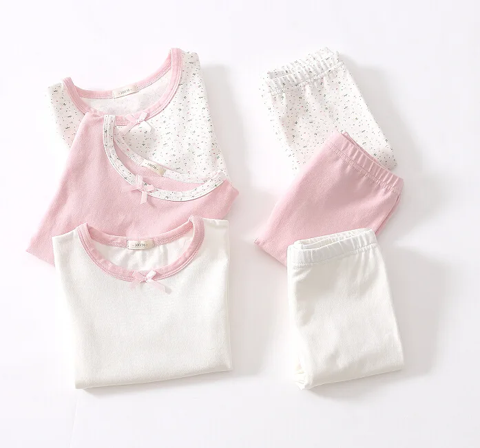 2017 Детские комплекты одежды длинные кальсоны хлопковая Милая Детская домашняя