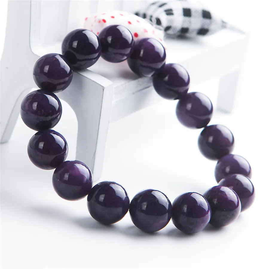 100% подлинный натуральный браслет 13 мм фиолетовые драгоценные камни Charoite круглые