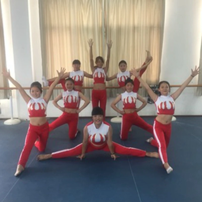 Костюм для чирлидинга детская униформа одежда в стиле хип хоп платья бальной