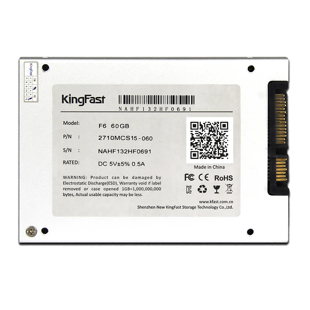 Kingfast F6 60G 128G SSD SATA3 6 ГБ/сек. 2," MLC Внутренний твердотельный накопитель супер скорость для настольного компьютера ноутбука ультрабука ПК