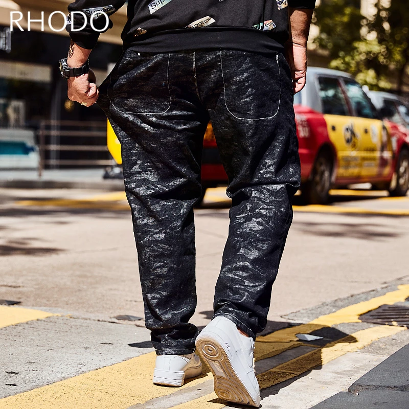 Новый Для мужчин джинсовые штаны Ретро Camo Stretch Свободные мешковатые Прямые