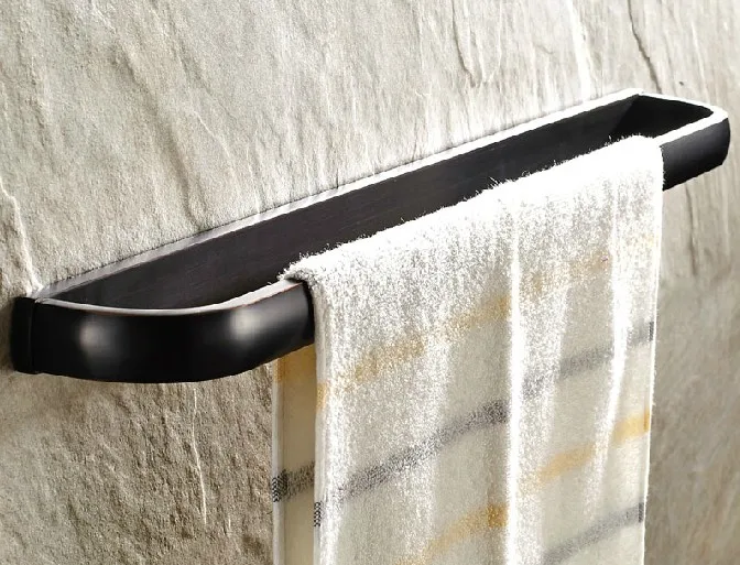 Однорычажный держатель для полотенец из латуни черный бронзовый 60 см |