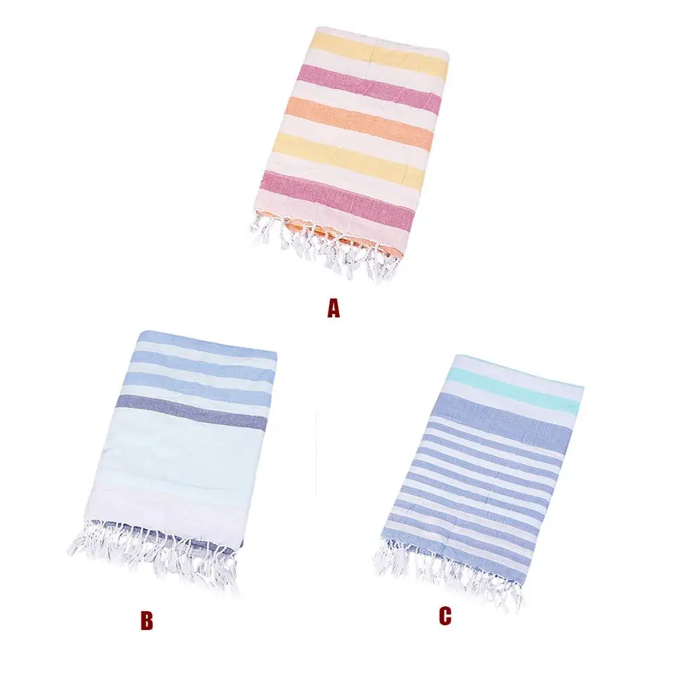 Двойное турецкое пляжное полотенце с бахромой быстросохнущее для плавания из
