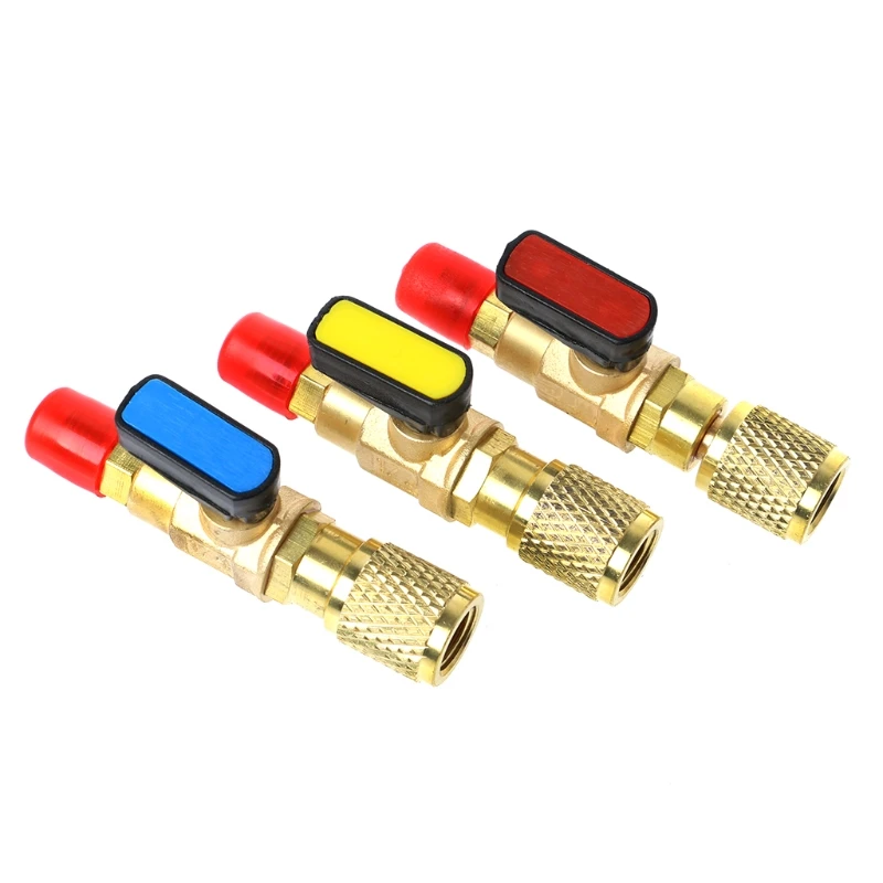 1/4 &quotПапа до 1/4&quot Женский SAE прямой шаровой клапан AC Зарядка для R22 хладагента |
