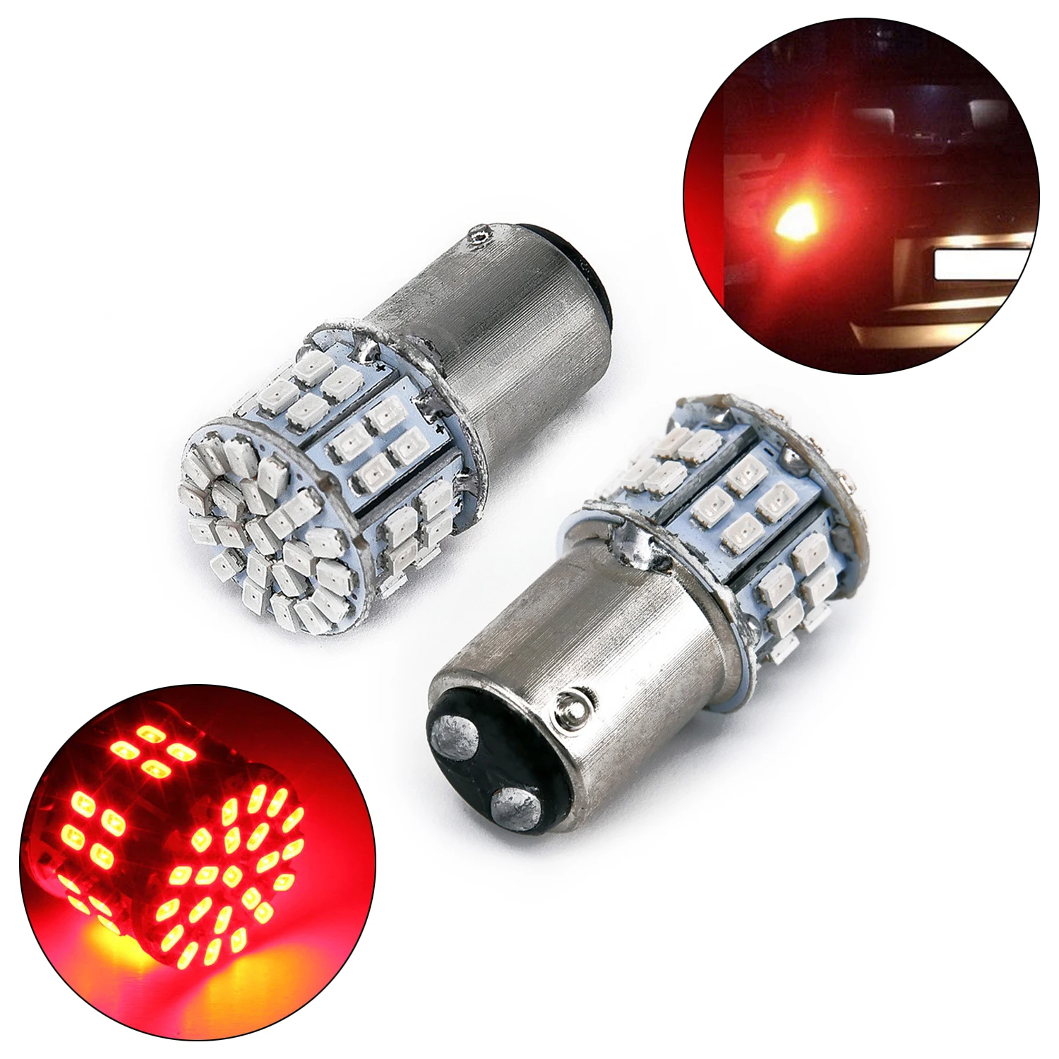 2 шт. 12 V 1157 BAY15D задний фонарь 50-SMD светодиодный красный Тормозная лампа автомобиля стоп-лампа Наборы(Размеры: 35*15 мм