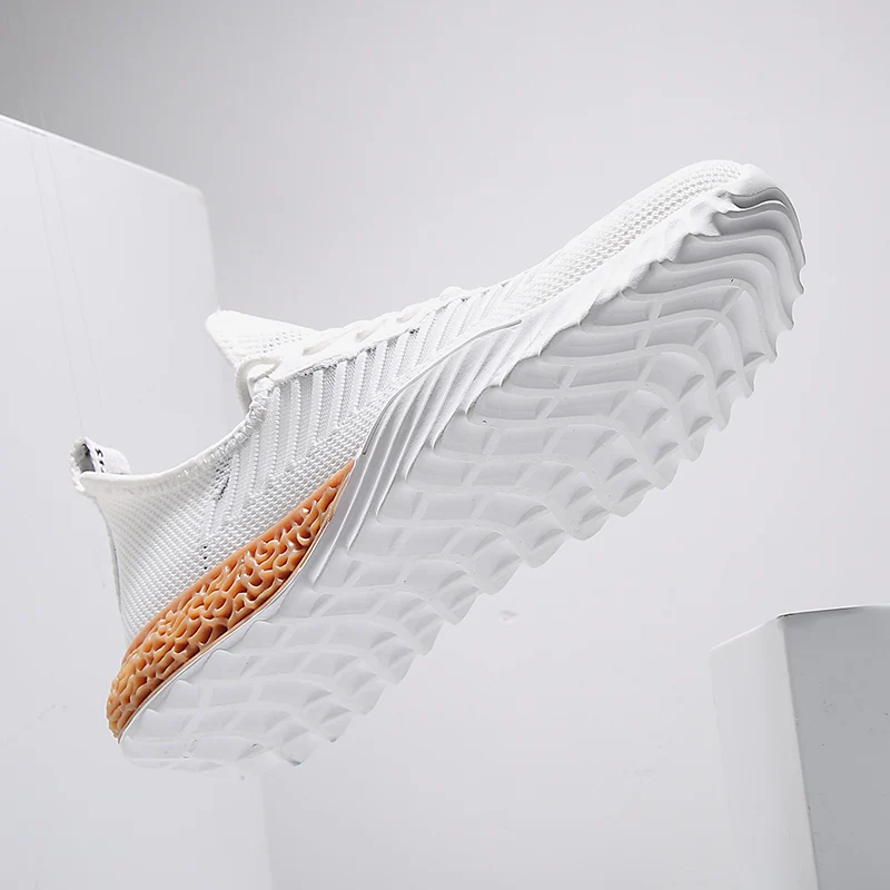 Мужские кроссовки Hemmyi белые дышащие Flyknit Chaussure Homme на шнурках повседневная обувь