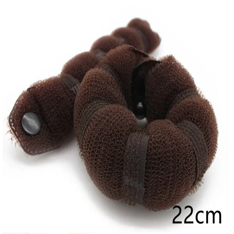 22cm Brown Волшебный инструмент для скручивания волос, булочка для создания пены, французская оплетка, женские аксессуары для волос, инструменты для укладки волос, губка, инструменты для плетения волос - Цвет: 22cm Brown