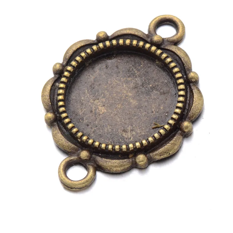 Пустые Настройки кабошонов с двойным отверстием 10 шт./лот 14 мм основа для подносы