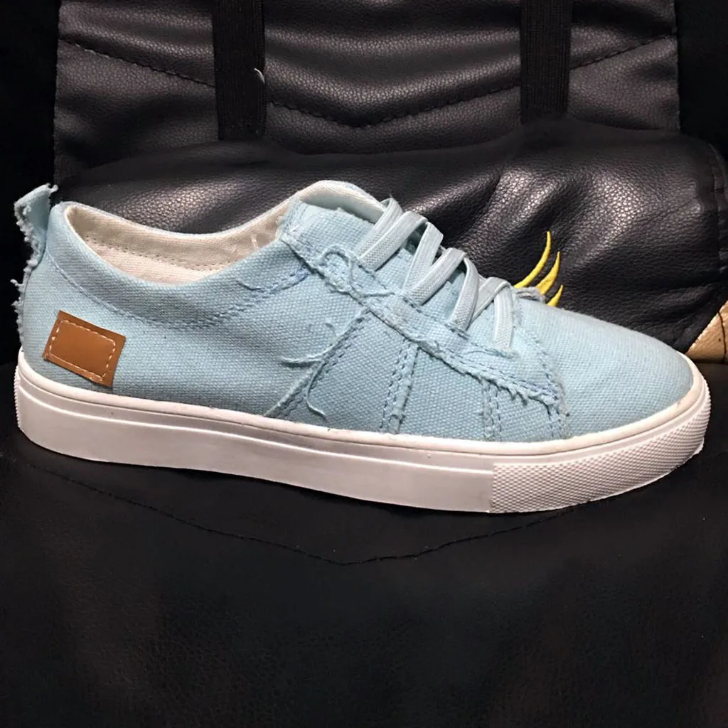 Flat-Bottomed Casual Single Shoes Women's Peas Shoes Summer Beach Blue Gray White Pink Purple Concise Canvas Shoes#G4