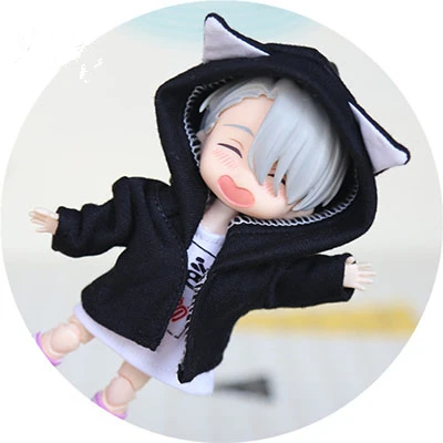 black 1 шт. милые Obitsu 11 куклы бейсболка с кошкой пальто для ob11, 1/12 BJD Кукла Одежда Accessrioes - Цвет: black