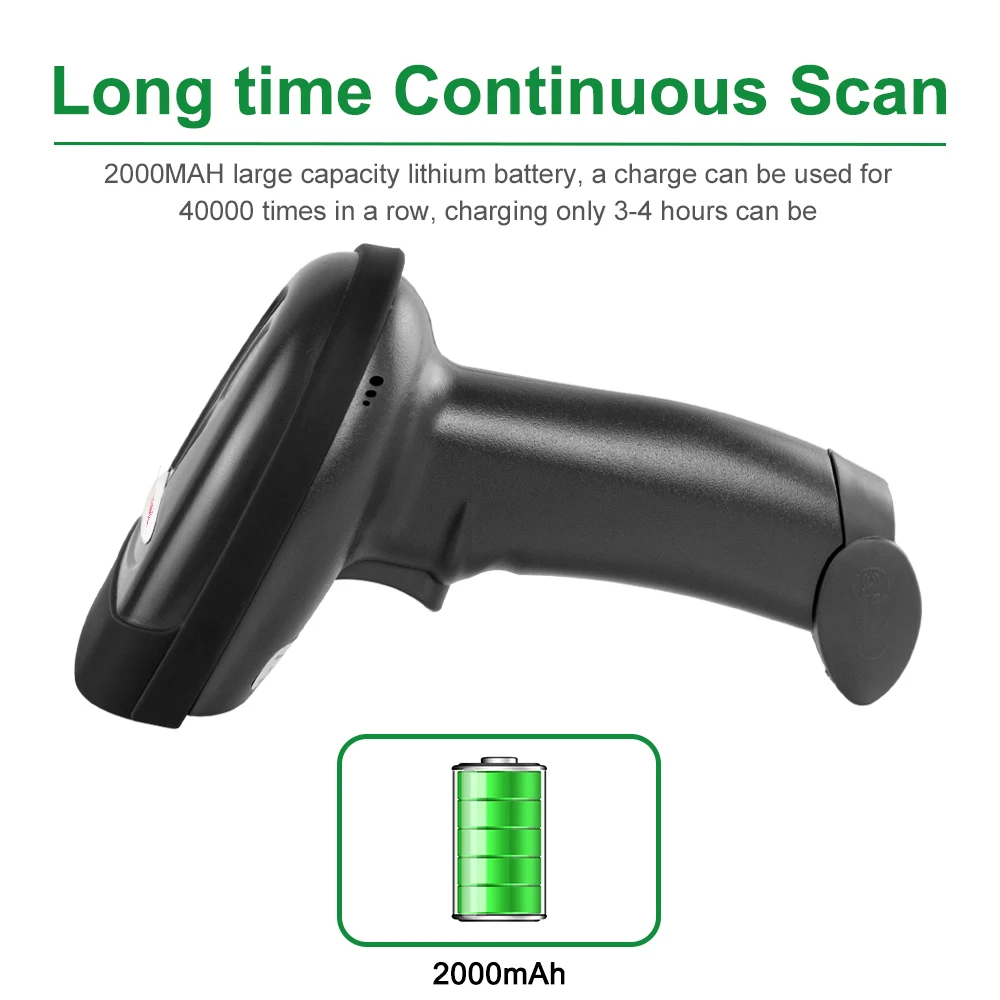 USB Wireless Barcode Scanner 30m 2.4G Laser Bar Code Reader with Receiver(2.4GHz &ampUSB2.0 Wired) for POS System RD-1698W | Компьютеры и