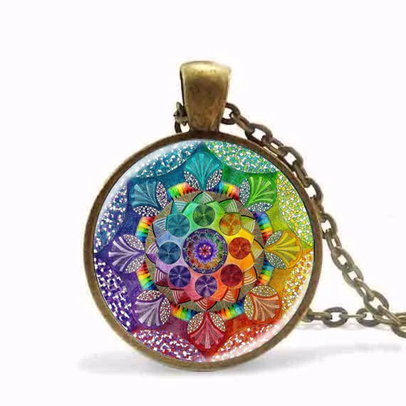 Новый стимпанк ручной работы хна ожерелье из Яги буддистский символ ом мандаля