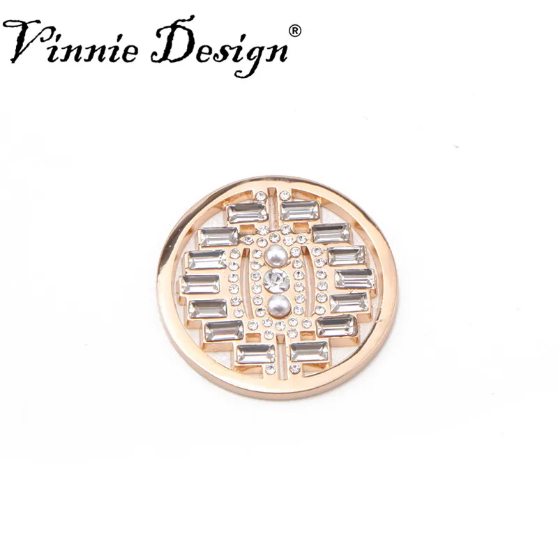 Vinnie Design Jewelry 33mm Luxury Aurora Crystal Pearl Coin fit for Pendant Necklace Women | Украшения и аксессуары