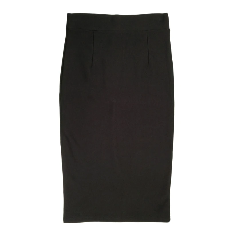 Флектит черная облегающая юбка карандаш миди для женщин с высокой талией длиной