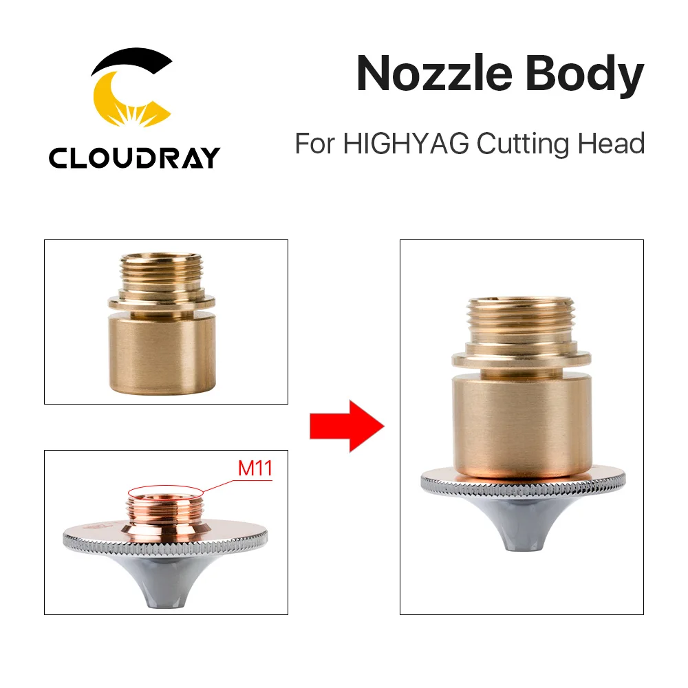 Корпус сопла лазера Cloudray для волоконной лазерной режущей головки HIGHYAG D19 мм h23.5