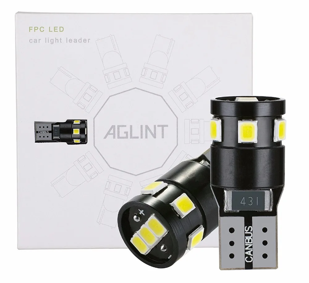 AGLINT 10 шт. T10 W5W 194 168 CANBUS безошибочный светодиодный светильник для автомобиля