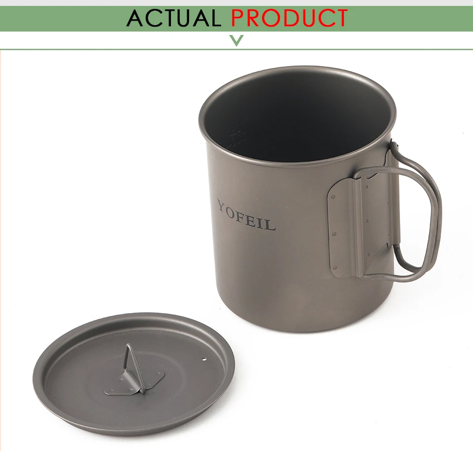 Camping Titanium Cup 450 мл Titanium Mug Camping Cup Военная бытовая туристическая посуда Чайник туристическая посуда Уличная кулинария Набор посуды для пикника Походные принадлежности Чайник Туристические принадлежнос