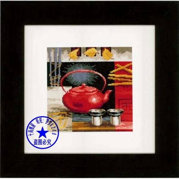 Высококачественный красивый набор для вышивки крестиком чайник и чайная чашка