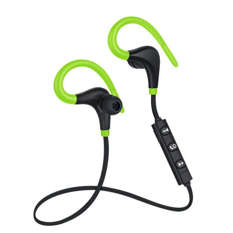 BT1 Bluetooth беспроводные наушники стерео Eear-hook спортивные наушники с шумоподавлением с микрофоном гарнитура для iPhone huawei - Цвет: Зеленый