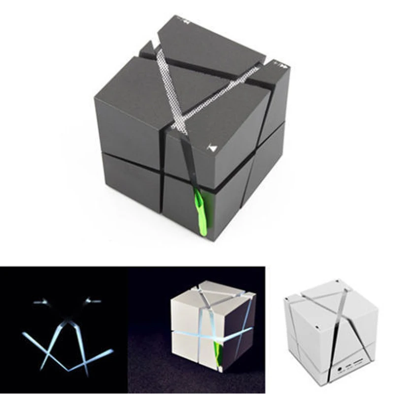 2017 Cube Портативный Mini Bluetooth Динамик светодиодный Стерео Звук Box MP3 плеер сабвуфер