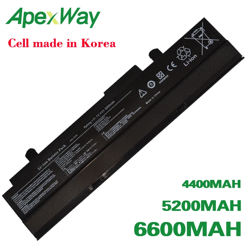 ApexWay черный белый аккумулятор для Asus Eee PC EPC 1215 1215B 1215N 1015b 1015 1015bx 1015p x A31 A32 1015|battery for