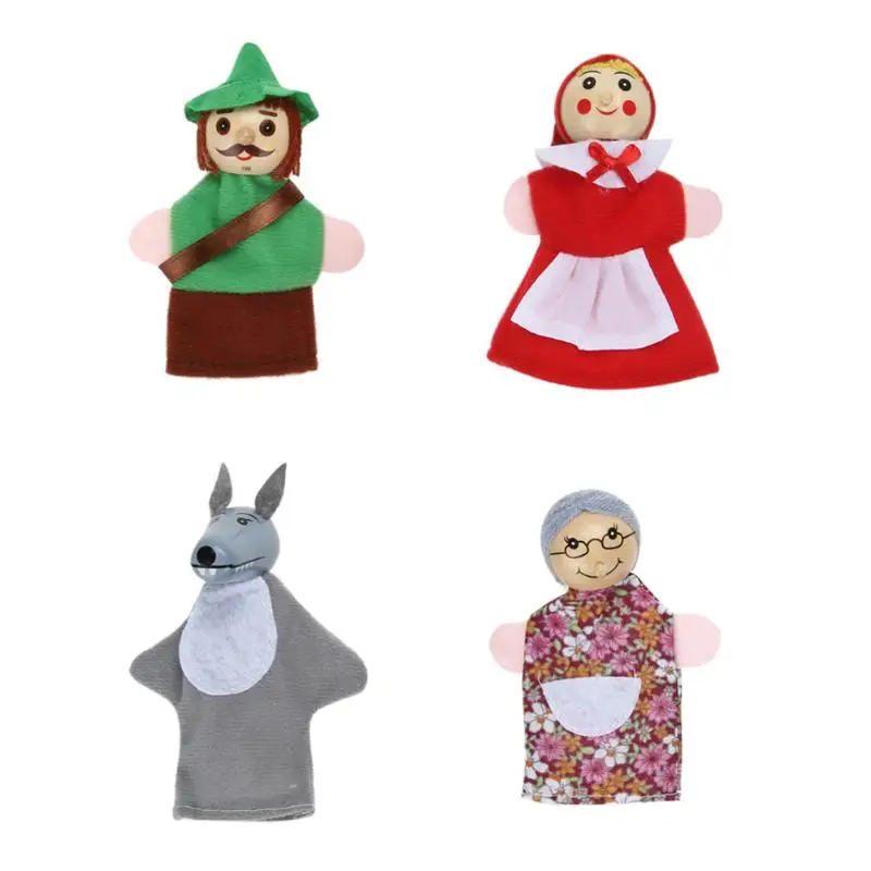 4 шт., ручная работа, пальчиковые куклы, кукла, плюшевые куклы на руку, голова худена, сказочная история, ручная кукольная игрушка для детей, подарок для детей