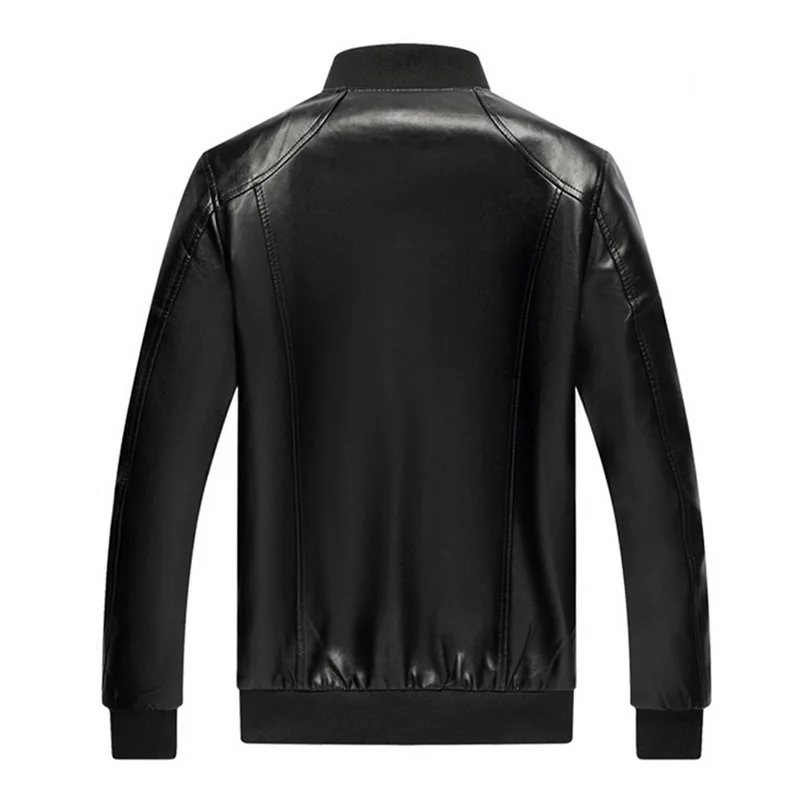 Мужская приталенная куртка из искусственной кожи Классическая Байкерская