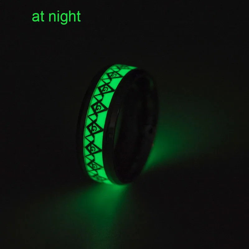 Нержавеющая сталь titanium стали бабочка кольцо с световой флуоресцентный