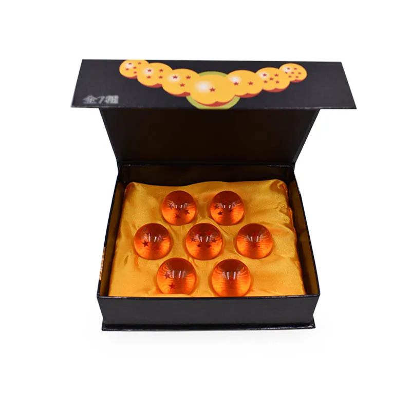 4.5 orange with box 7 шт./компл. в стиле аниме «Драконий жемчуг зет 3,5/4,5/5,7 см с рисунками из комикса «Жемчуг дракона», ПВХ цифры 7 Звезд Хрустальный шар ПВХ Goku модель куклы в подарочной коробке - Цвет: 4.5 orange with box