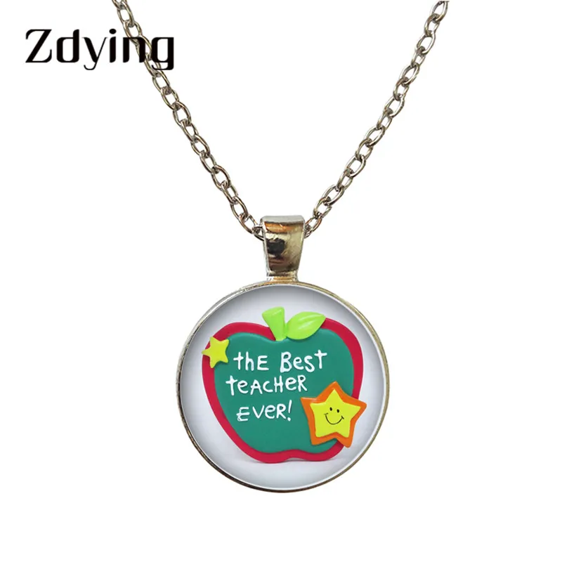 ZDYING вы лучший преподаватель когда-либо Кулон Ожерелье Стеклянный кабошон брелок
