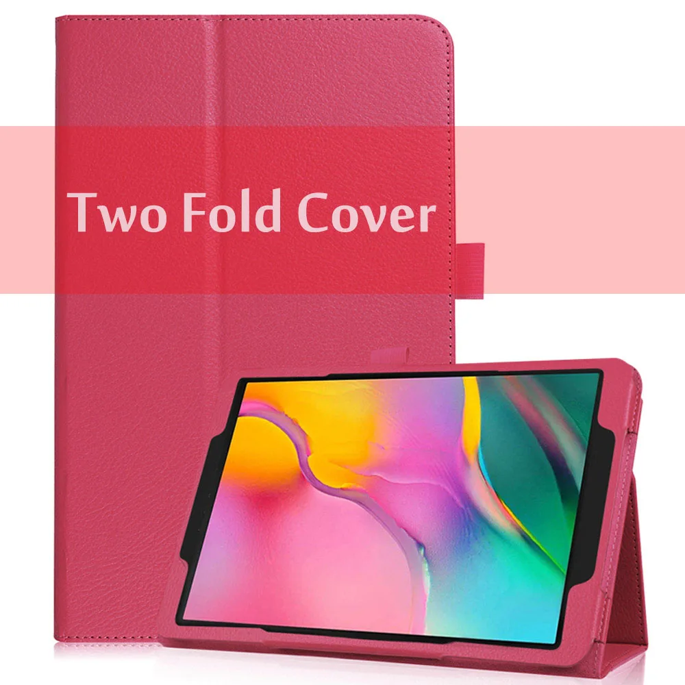 Вращающийся на 360 чехол для samsung Galaxy Tab A 10,1 T510 T515 чехол-подставка из искусственной кожи для SM-T510 SM-T515 10,1 дюймов - Цвет: fold Rose Red
