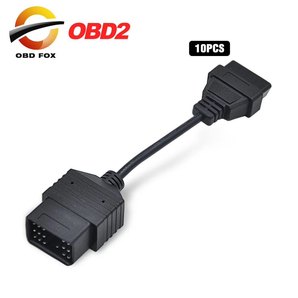 10 шт./лот для Toyota 17 Pin до 16 OBD OBD2 адаптер кабель pin OBDII мм удлиняющий toyota Бесплатная