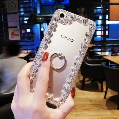 Роскошный Блестящий цветной бриллиантовый держатель в виде кольца на палец