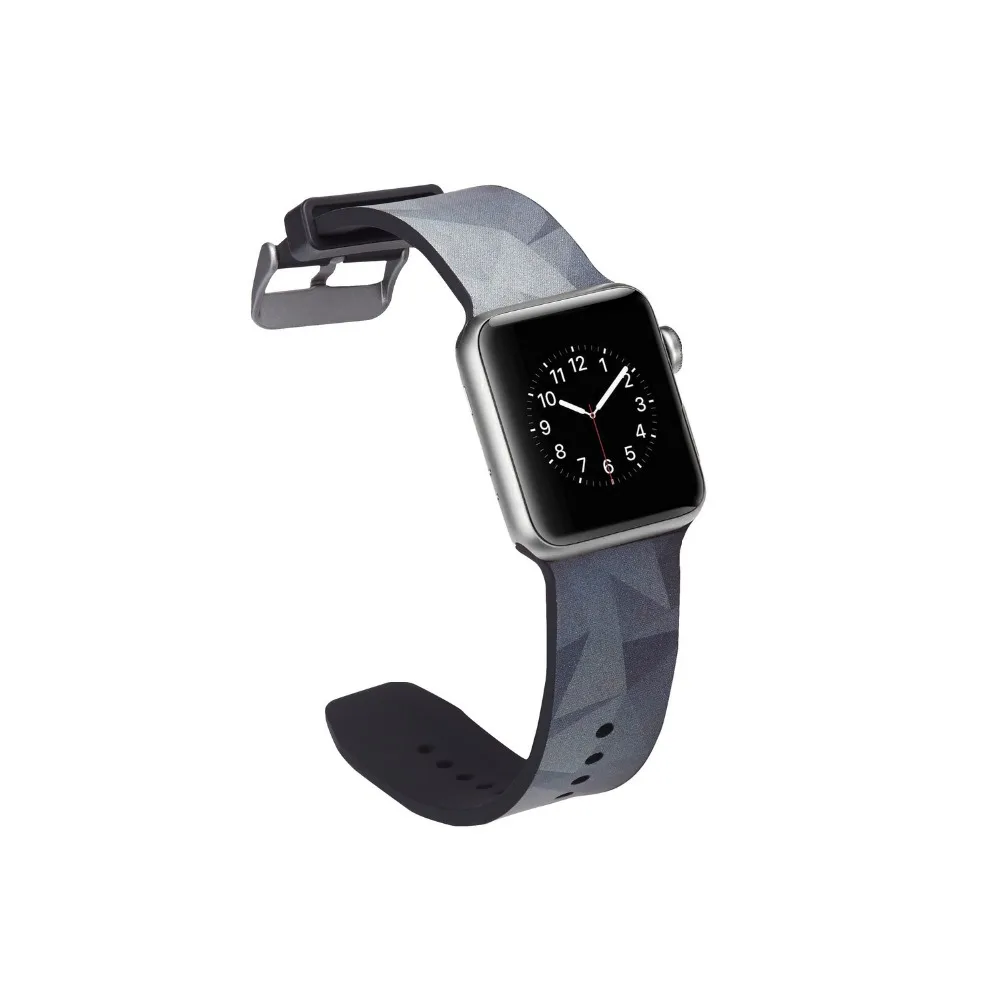Граффити стиль силиконовый мягкий ремешок для Apple Watch 1 2 3 4 5 ремешок 38 мм 40 мм 42 мм 44 мм ремешок SmartWatch спортивный силиконовый наручный браслет