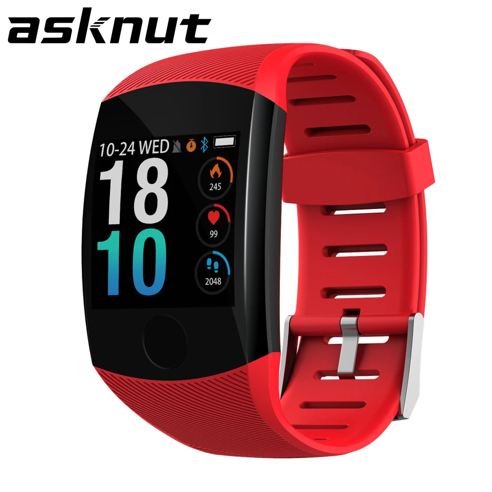 Asknut большой экран 1 3 дюймов цветной умный спортивный браслет непрерывный