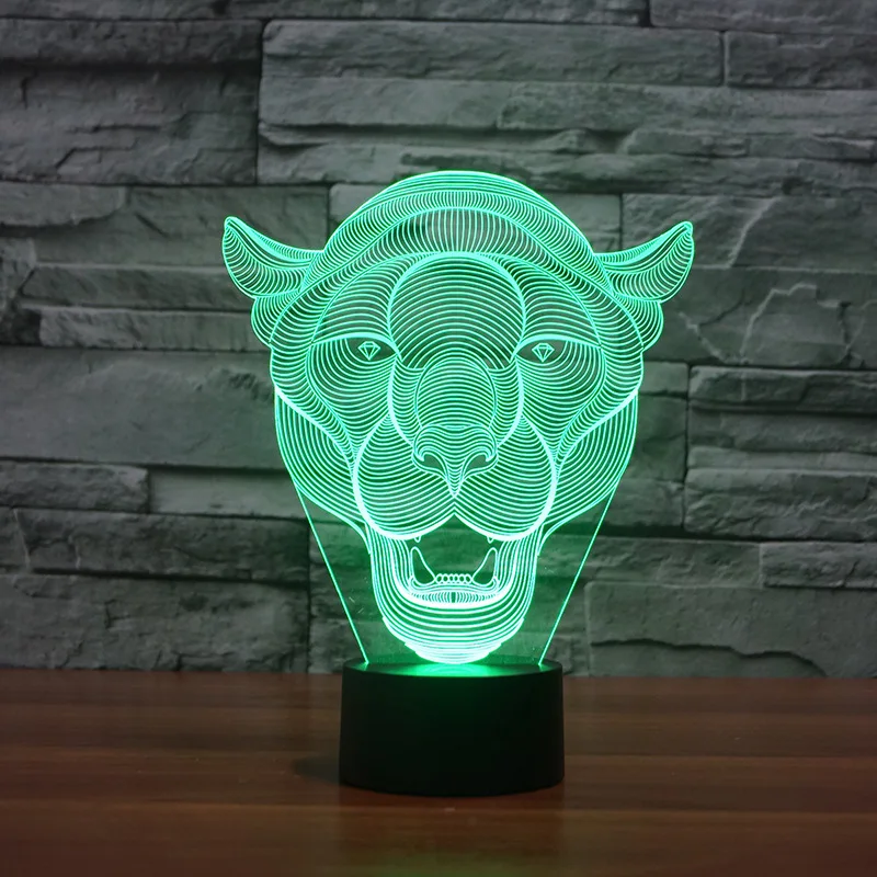 Креативная 3d Ночная настольная лампа креативный подарок атмосфера леопардовый