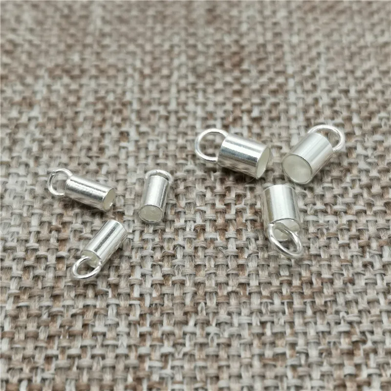 Женский серебристый кожаный шнур заглушки отверстие 1 5 мм 2 для браслета |