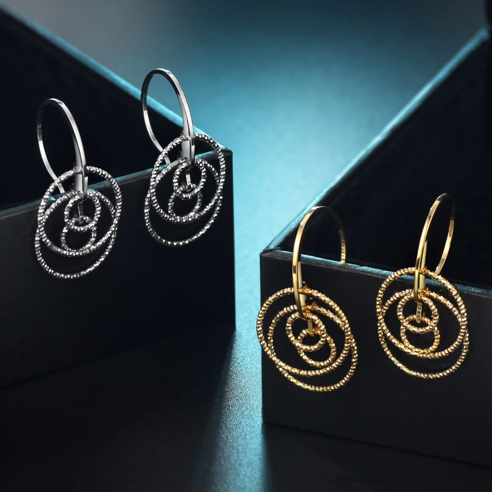 Neoglory итальянские блестящие висячие серьги с круглыми шариками дизайн из родия