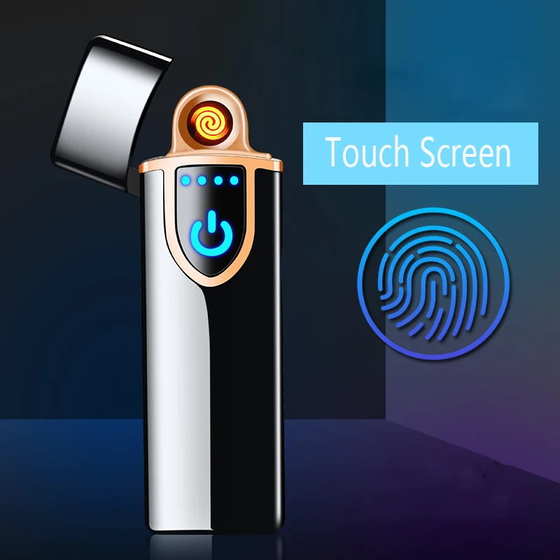 USB зарядка Сенсорная Электронная Зажигалка Ветрозащитная электрическая