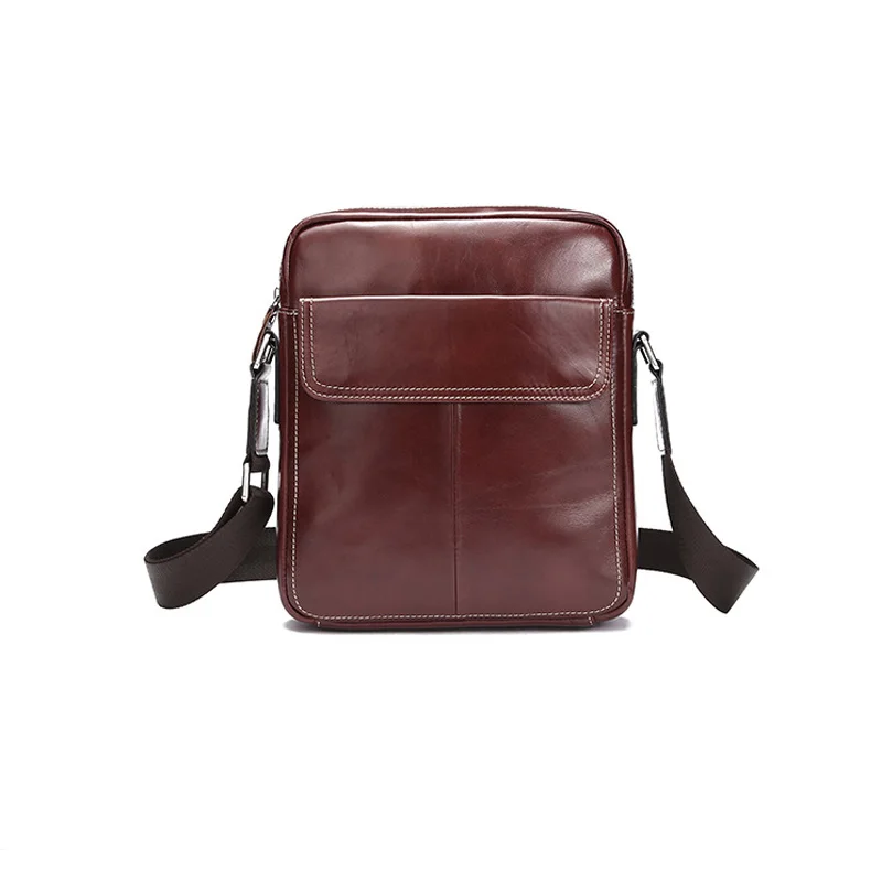 Мужская Наплечная Сумка из натуральной кожи мужская сумка-мессенджер через