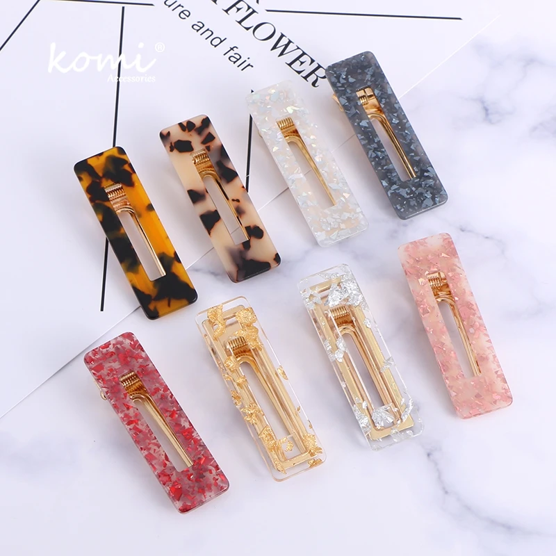 Коми Винтаж заколка для волос ацетат смолы акриловые клипсы женщин шпильки брошь