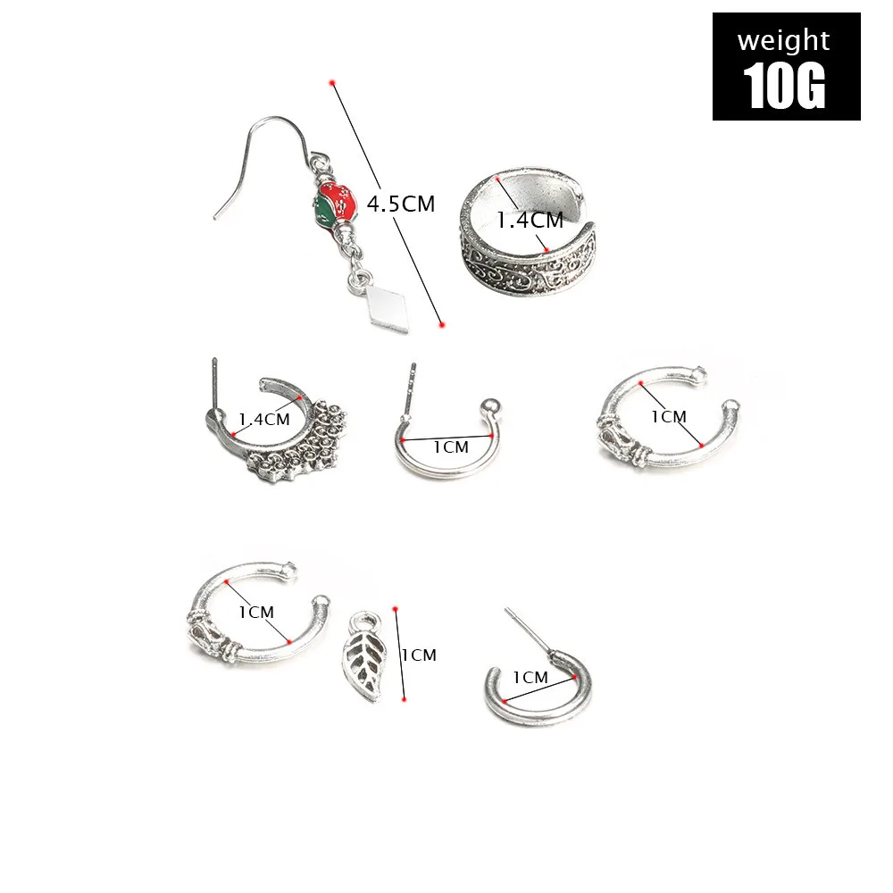 MLING 8 шт./компл. винтажная Корона вставки фонарики серьги набор для женщин модные