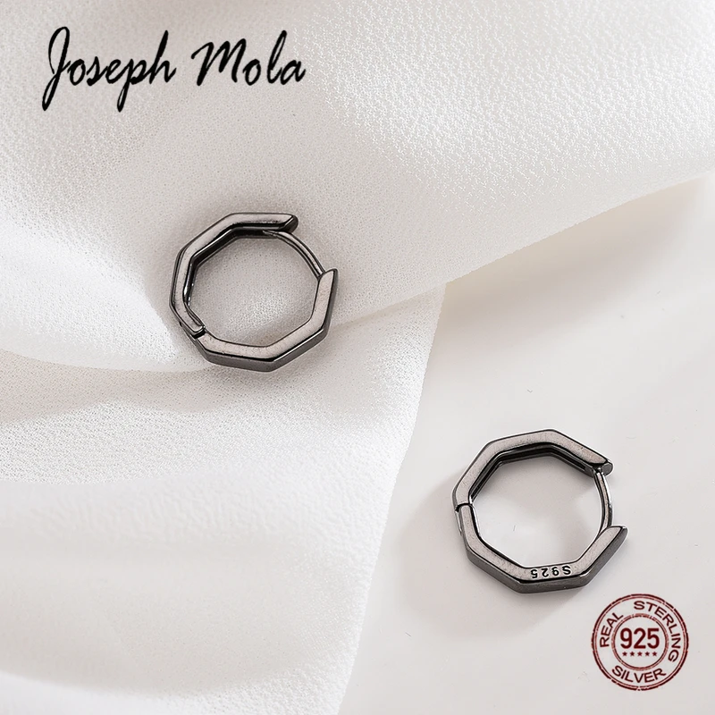 Joseph Mola 100% стерлингового серебра 925 Bijoux шестигранные геометрические серьги кольца