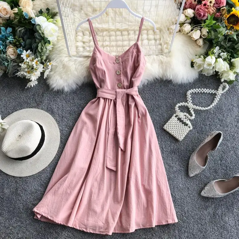 Женское Новое модное платье 2019 V с высокой талией тонкой юбкой по колено летом