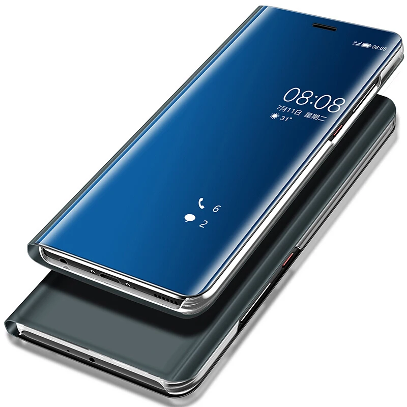 Прозрачный смарт-чехол для Huawei P8 P9 P10 P20 lite Y6 Prime Y9 Y5 2018 P умный чехол Honor 8 9 V10 7C 7A Pro