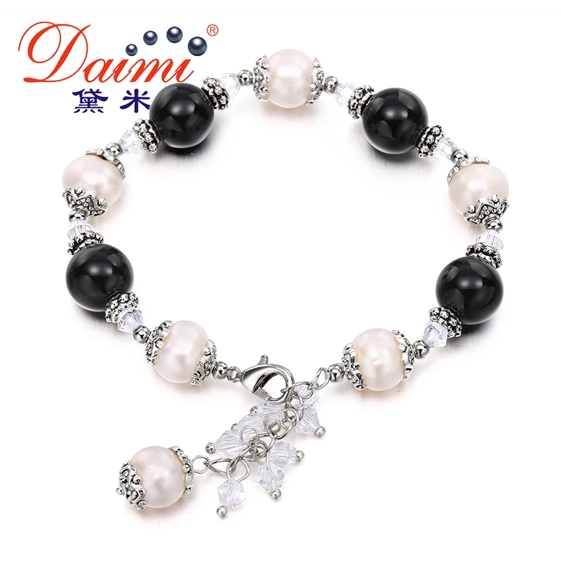 Бренд DAIMI Мода браслеты из натурального жемчуга размер можно регулировать для