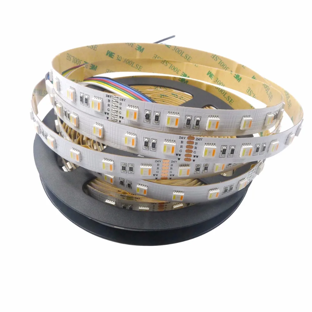 5 м 60 Светодиодный/М 5050 SMD в 1 RGB + белый теплое белое светодиодное освещение