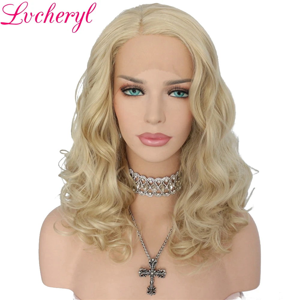 Lvcheryl короткие светлые натуральные волнистые волосы высокой плотности