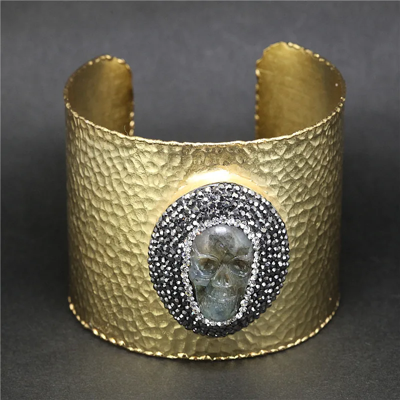 

1pc Pave Rhinestone Natural Druzy Stone Snakeskin Leather Cuff Bangles Bracelets Jewelry Finding for Women A-0093